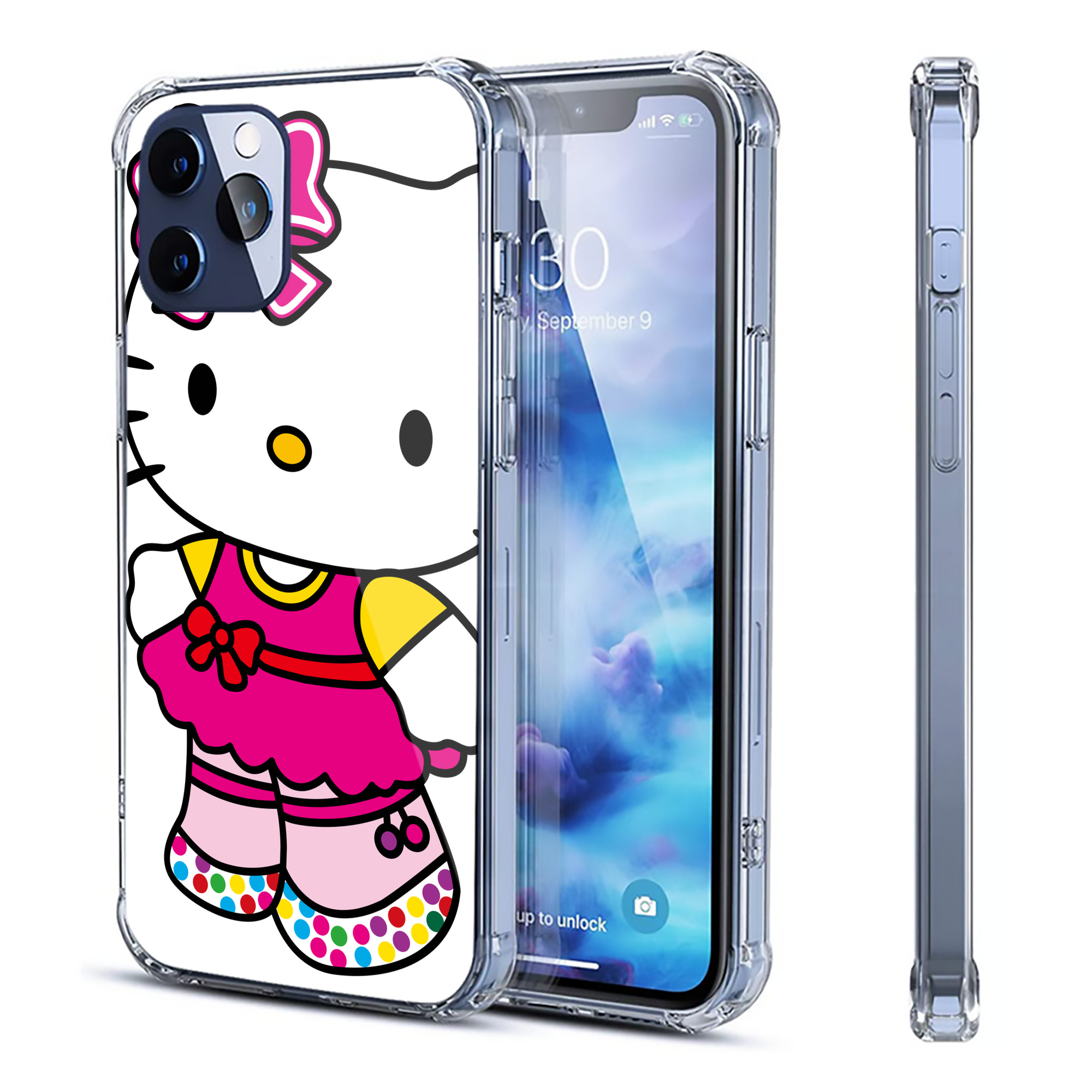 （画像用） Hello Kitty ハローキティ 【iPhone 12シリーズ対応】透明スマホケース（クリアソフトケース）